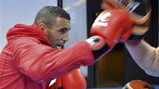 Marocký boxer Hasan Sáda se chystá v Riu na olympijský turnaj.