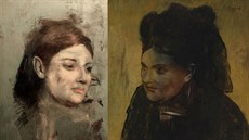 Pod Degasovým Portrétem �eny (vpravo) se skrýval dal�í portrét (vlevo), jeho�...