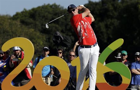 Britský golfista Justin Rose bhem olympijského turnaje v Riu de Janeiro.