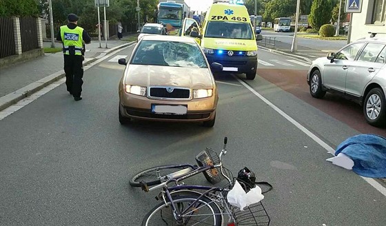 Snímek policie z pondlní smrtelné nehody ve Vysokém Mýt.