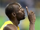Usain Bolt dkuje nebesm za dalí olympijské zlato.