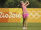 Golfistka Klára Spilková bhem olympijského turnaje v Riu.