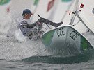 eská jachtaka Veronika Kozelská Fenclová soutí na olympijských hrách v Riu.