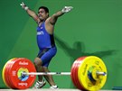 Vzpra David Katoatau z souostroví Kiribati taní na olympiád v Riu.