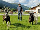 Isidor Sepp hospodaí ve výcarských Alpách na farm Puntetta.