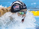 Amerian Michael Phelps v závodu na 200 metr motýlkem. (10. srpna 2016)