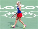 Tenistka Petra Kvitová v souboji o olympijské finále s Mónicou Puigovou z...