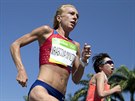 eská atletka Eva Vrabcová-Nývltová dobhla v olympijském maratonu na...