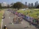 Olympijský maraton en se bel i centrem brazilského Ria. (14. srpna 2016)