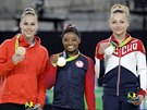 Medailové gymnastky v peskoku bronzová Giulia Steingruberová ze výcarska,...