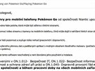 Oznámení o zákazu aplikace Pokémon Go v areálu automobilky koda.