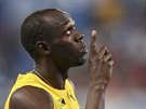 Usain Bolt po semifinálovém bhu na 200 metr.