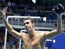 AMPION. Michael Phelps po vítzství na polohové dvoustovce na olympijských...