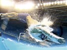START. Michael Phelps na polohové dvoustovce na olympijských hrách v Riu.