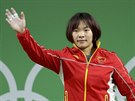 Siang Jen-mej z íny vyhrála zlatou olympijskou medaili v kategorii vzpraek...