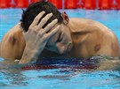 Michael Phelps proívá svou druhou olympijskou zlatou bhem úterního veera....