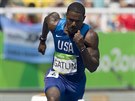 Americký sprinter Justin Gatlin v rozbhu na 200 metr na olympiád v Riu
