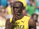 PSSST! Jamajský sprinter Usain Bolt ped rozbhem na 200 metr na olympiád v...