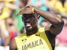 Jamajský sprinter Usain Bolt ped rozbhem na 200 metr na olympiád v Riu