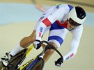 eský dráhový cyklista Pavel Kelemen závodí v kvalifikaci olympijského sprintu...