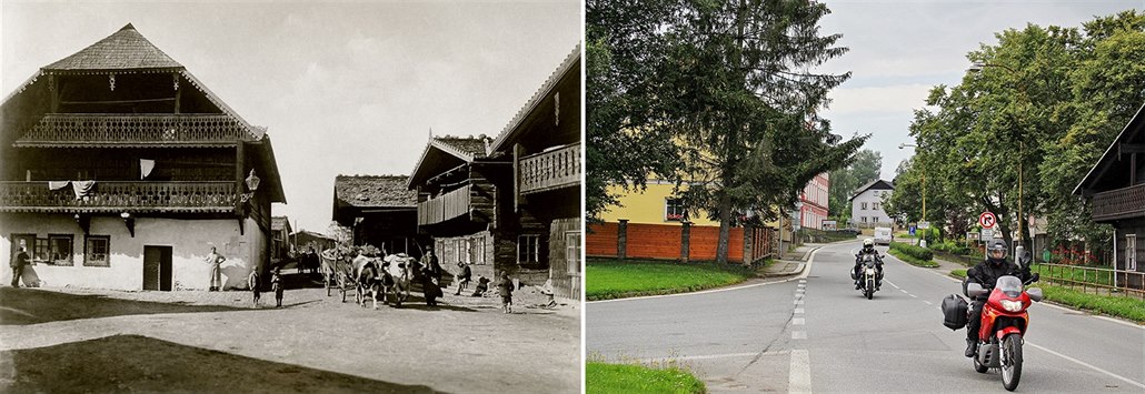 Soumarská ulice kolem roku 1905 a v současnosti