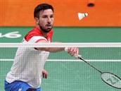 Badmintonista Petr Koukal v úvodním utkání na olympijských hrách v Riu. (11....