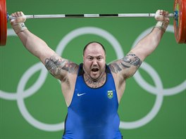 Brazilský vzpra Fernando Reis Saraiva v olympijském finále. (17. srpna 2016)