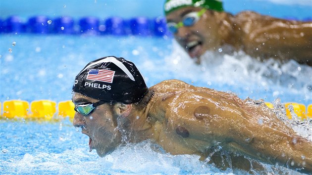 Amerian Michael Phelps v zvodu na 200 metr motlkem. (10. srpna 2016)