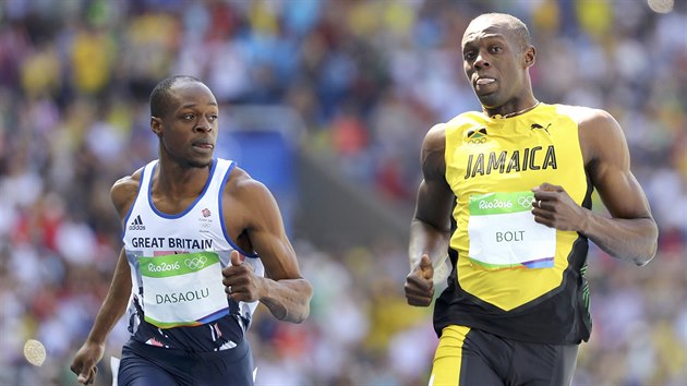 Jamajsk sprinter Usain Bolt v olympijskm rozbhu na 100 metr. (13. srpna...