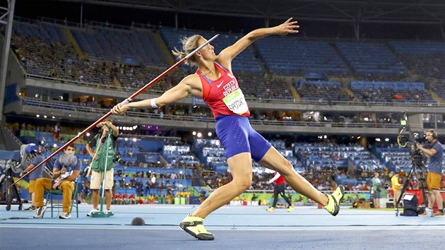 Barbora potkov v olympijskm finle otpu v Riu. (19. srpna 2016)