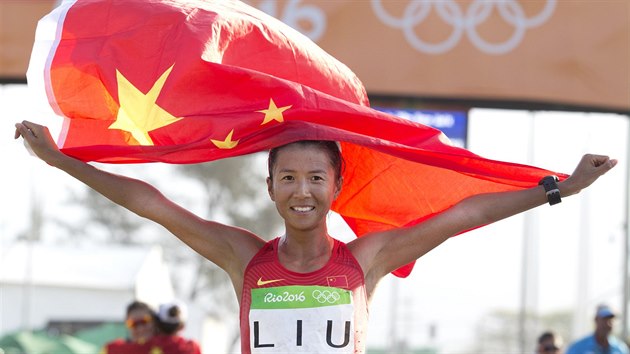 V olympijskm zvodu en v chzi na 20 km zvtzila Liou Chung z ny. (19. srpna 2016)