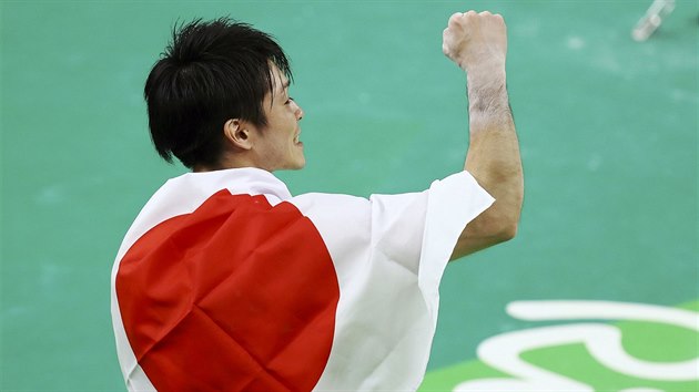 Japonsk sportovn gymnasta Kohei Uimura na olympijskch hrch v Riu.