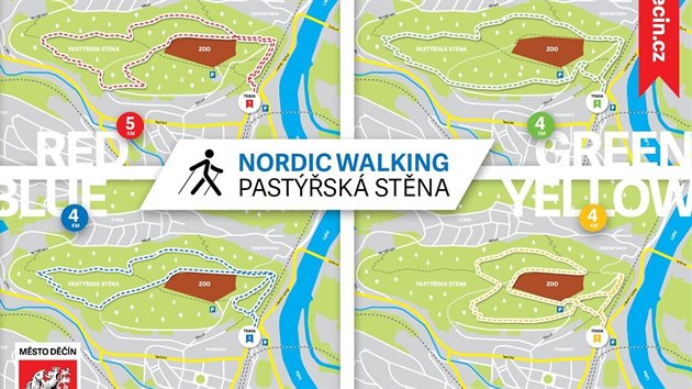 Trasy pro nordic walking v Děčíně.