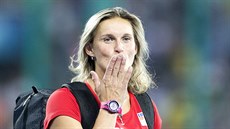 Oštěpařka Barbora Špotáková hodila v kvalifikaci druhým pokusem 64,65 m a...