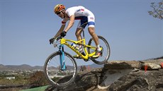 Cyklista Jaroslav Kulhavý při tréninku horských kol v Riu (18. srpna 2016)