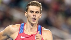 Desetibojař Adam Sebastian Helcelet v běhu na 1500 m. (19. srpna 2016)