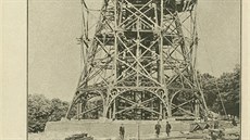 Stavba Pet�ínské rozhledny 13. �ervna 1891.