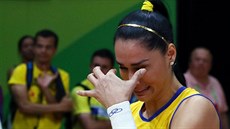 Jaqueline de Carvalho Endresová pláče po prohraném čtvrtfinále olympijského...