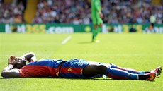 ZKLAMÁNÍ. Wilfried Zaha z týmu Crystal Palace pi utkání anglické Premier...