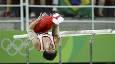 Japonský sportovní gymnasta Kohei Učimura na olympijských hrách v Riu.