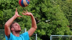 Volejbalový nahráva Jakub Ul na tréninku Ústí nad Labem.