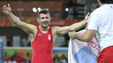 Srbský zápasník Davor Štefanek je vítězem do 66 kilogramů v řecko-římském stylu.