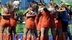 Nizozemské pozemkářky slaví postup do finále v olympijském turnaji v Riu.