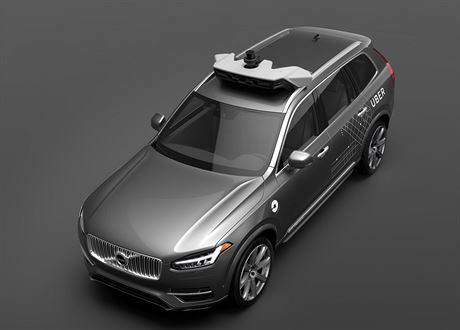 Volvo XC90 dovybavené pro testování autonomního provozu pro Uber.