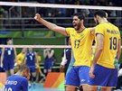 Volejbalisté domácí Brazílie se radují z vítzství ve finále olympijského...