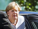 Angela Merkelová dorazila k areálu VUT, provází ji premiér Bohuslav Sobotka,...
