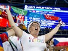 Fanouci podporují eské otpae v olympijském finále v Riu. (21. srpna 2016)