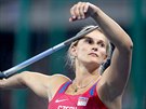Barbora potáková pi svém pokusu v otpaském finále na olympijských hrách v...