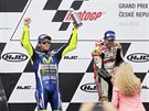 Závod královské tídy MotoGP na brnnské Velké cen vyhrál Brit Cal Crutchlow...