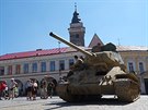 Tank T-34 na námstí ve Slavonicích.